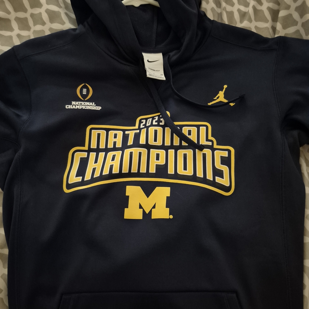 Nike Navy and Yellow National Champions Hoodie